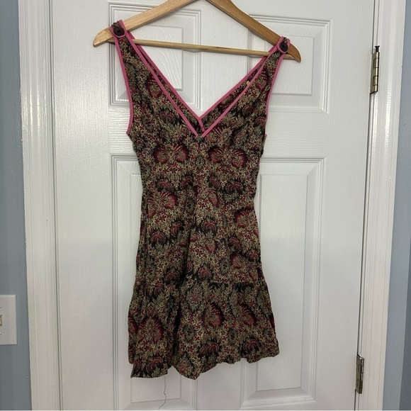 Free People Dress Mini Tunic Boho V-Neck Fairy Casual Summer Size 2 Extra Small - Picture 3 of 7